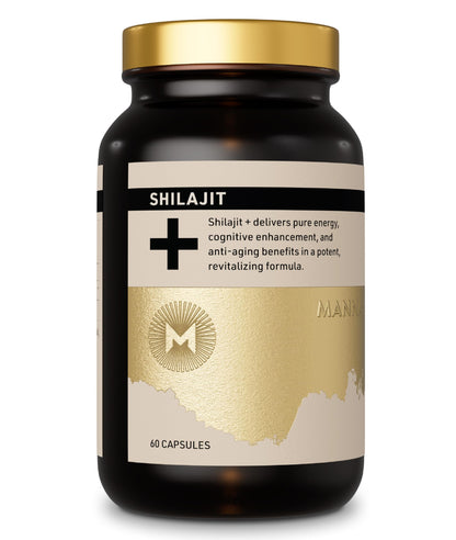 Manna Vitality Shilajit+ Capsules | 1000mg Purified Himalayan Shilajit Resin Supplement | Highest Bioavailability | Energy, Performance, Detox, Vitality, Mental Clarity & Cognitive Support | 60 Count M MannaBuy Supplements Australia