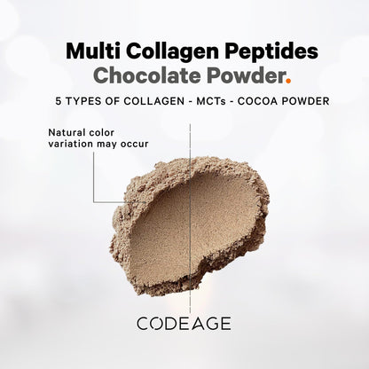 Codeage Multi Collagen Chocolate Protein Powder - Hydrolyzed Bovine Collagen Peptides, 5 Collagen Types & MCT Oil - Collagen Creamer, Chocolate Collagen Peptides - Protein Shakes - Non-GMO - 18.17 oz CodeageBuy Supplements Australia