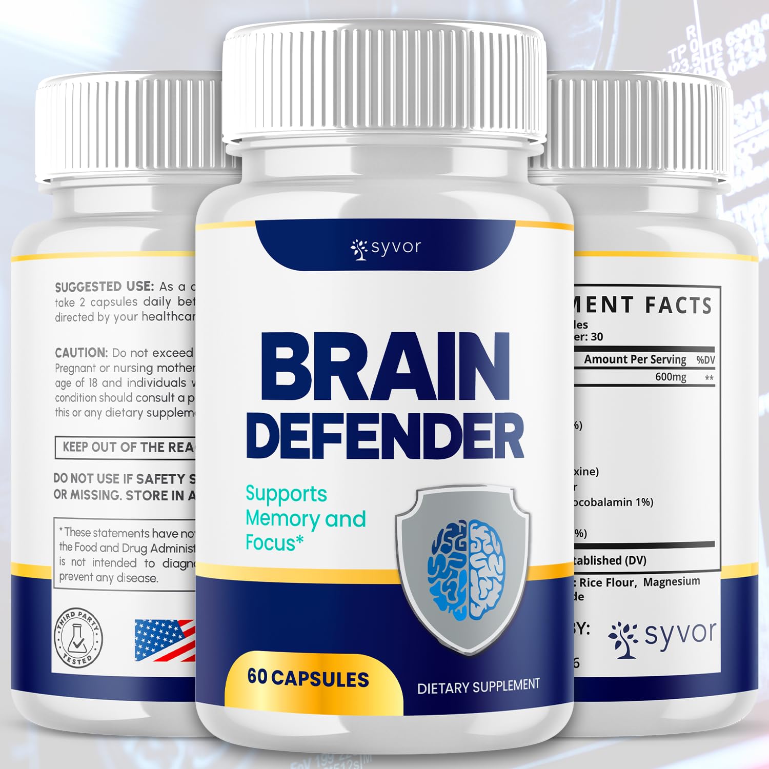 (2 Pack) Brain Defender Supplement Pills, Official Brain Defender Advanced Formula Nootropic Capsules, All Natural Health and Wellness Support Formula Maximum Strength Braindefender (120 Capsules) SyvorBuy Supplements Australia