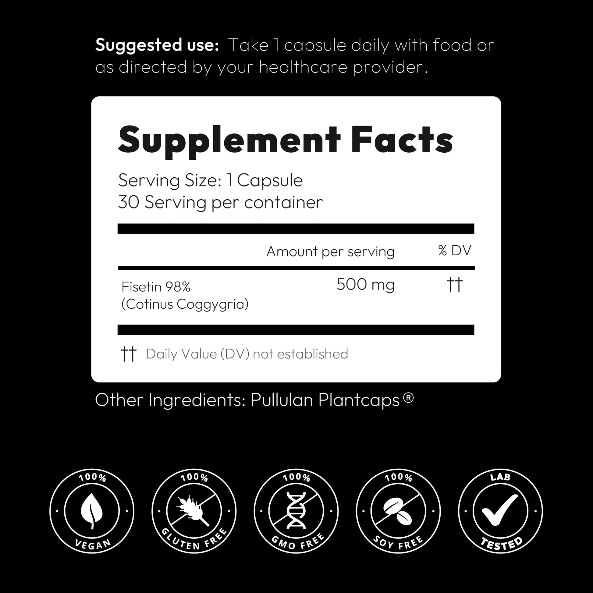 BGM Fisetin 500mg Supplement | Smoke Tree Extract (Cotinus coggygria) | 98% Pure Senolytic Antioxidant | Vegan Capsules | Supports Brain Health & Healthy Aging BGM Better Goods, Better YouBuy Supplements Australia