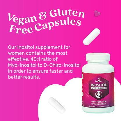 Myo-Inositol & D-Chiro Inositol Capsules with Folic Acid for PCOS | Prenatal Fertility BeLiveBuy Supplements Australia