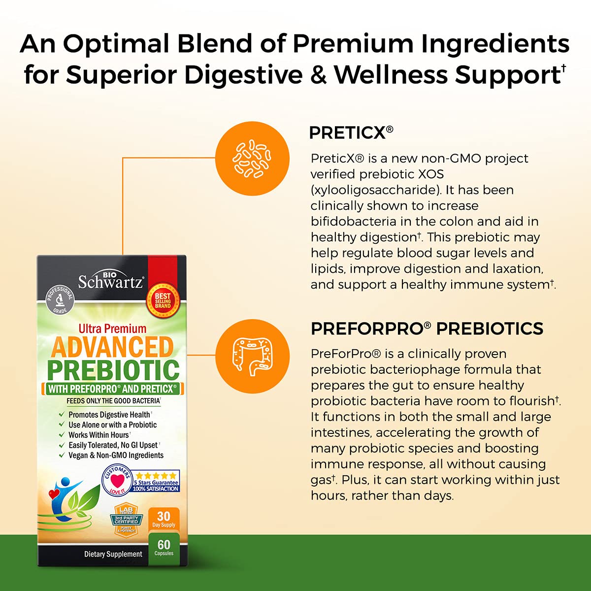 Prebiotics for Advanced Gut Health - Immune System Support & Dietary Fiber BioSchwartzBuy Supplements Australia