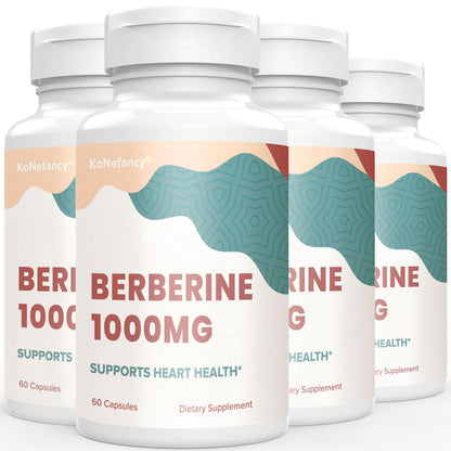 KoNefancy Berberine HCL Supplement 1000mg, High Absorption Berberine Plus Vegan 