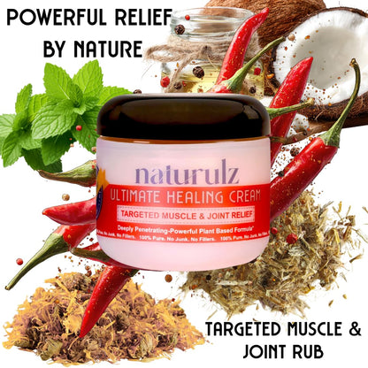 Naturulz Ultimate Healing (Medicated) Cream OTC 4 Ounce - Pain & Arthritis Topical for Sore Lower Back, Neck, Shoulders, and Muscles. All-Natural Formula with Medication Strength Capsaicin. NaturulzBuy Supplements Australia