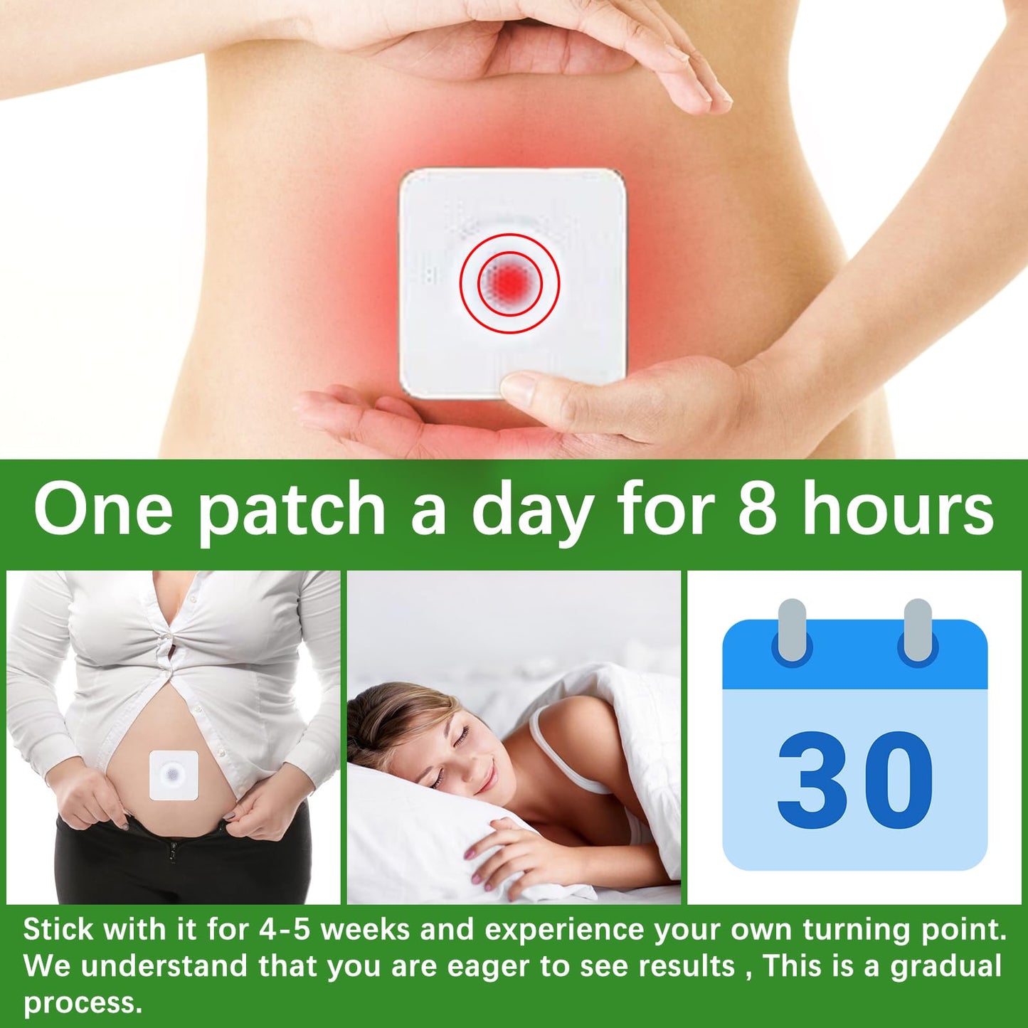 Mugwort Belly Patch,30Pcs Natural Wormwood Essence Pills and 30Pcs Belly Sticker, Moxa Hot BENJENBuy Supplements Australia