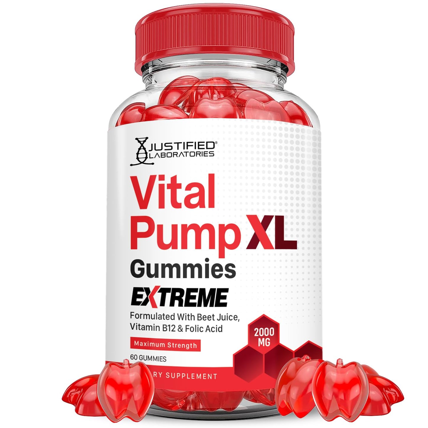 Justified Laboratories Vital Pump XL Extreme 2000MG Performance Gummies Vital PumpXL Advanced Formula Formulated with Beet Juice ACV Pomegranate Powder B12 Vegan Non GMO 60 Gummys Justified LaboratoriesBuy Supplements Australia