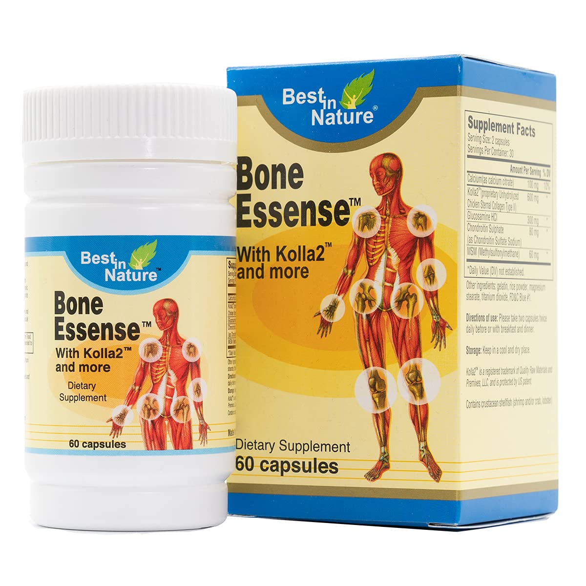 Best in Nature Bone Essense with Kolla2 (Type II Collagen) - Bone and Joint Health Supplement. (60 Count) Best in NatureBuy Supplements Australia