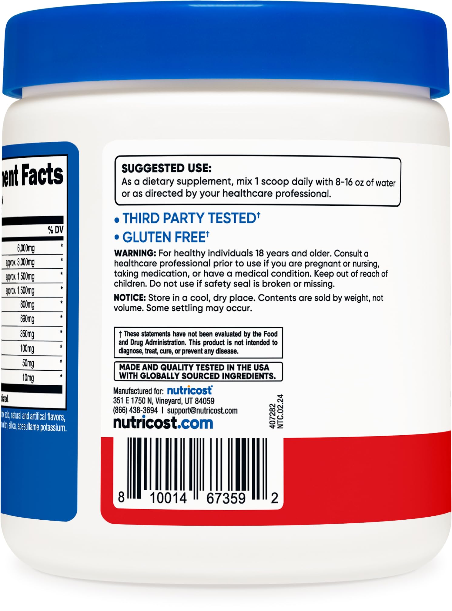 Nutricost EAA Powder 30 Servings (Fruit Punch) - Essential Amino Acids - Non-GMO, Gluten Free, Vegetarian Friendly NutricostBuy Supplements Australia