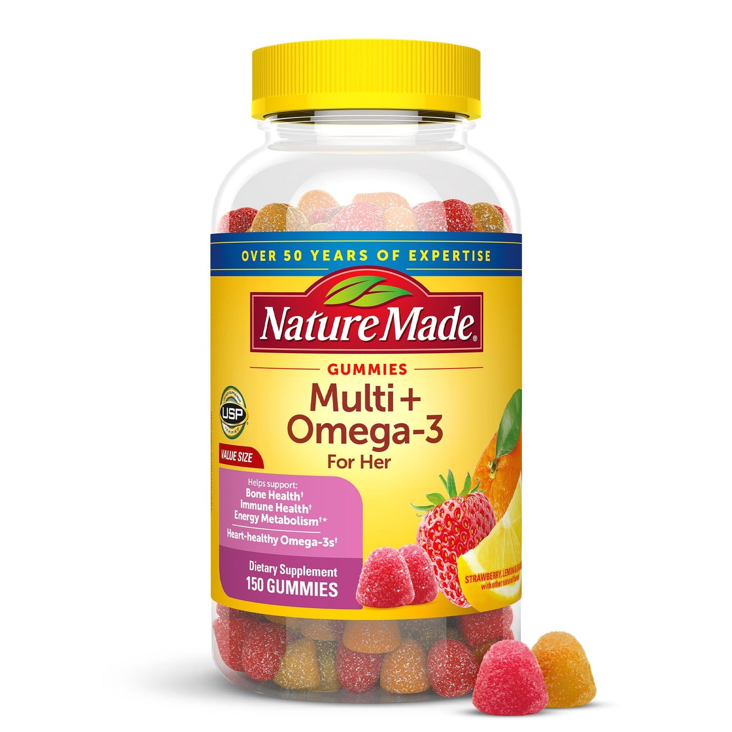 Nature Made Womens Gummy Multivitamins with Omega-3, Multivitamin for Women for Daily Nutritional Support, 150 Gummies, 75 Day Supply Nature MadeBuy Supplements Australia