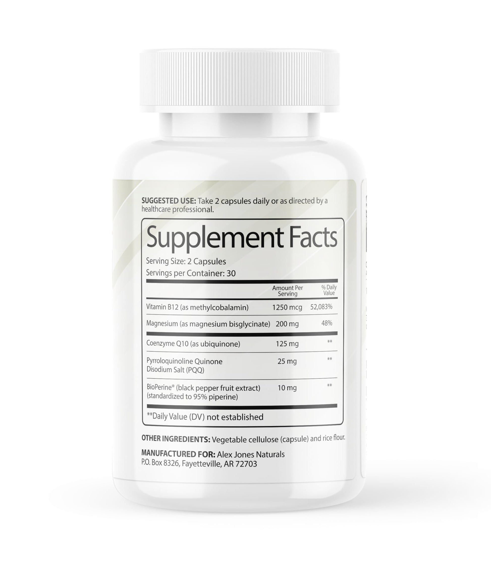Alex Jones Naturals Methyl Drive Vitamin B Methylated Complex Formula – Mitochondrial Support Supplement w/ CoQ10, PQQ Supplement, Magnesium, B Methylated Complex & BioPerine – 60 Capsules Alex Jones NaturalsBuy Supplements Australia