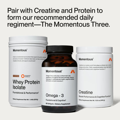 Momentous Omega-3 Fish Oil - High-Potency EPA & DHA Supplement for Men & Women - Supports Heart, Joint, & Brain Health - NSF Certified for Sport