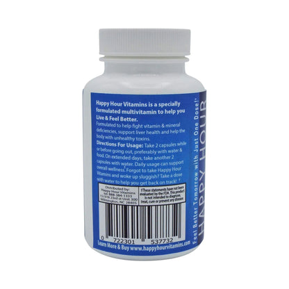 Happy Hour Vitamins Bottle - Multivitamin Formulated for Better Mornings – Live & Feel Better with Milk Thistle, Prickly Pear Cactus Happy Hour Vitamins