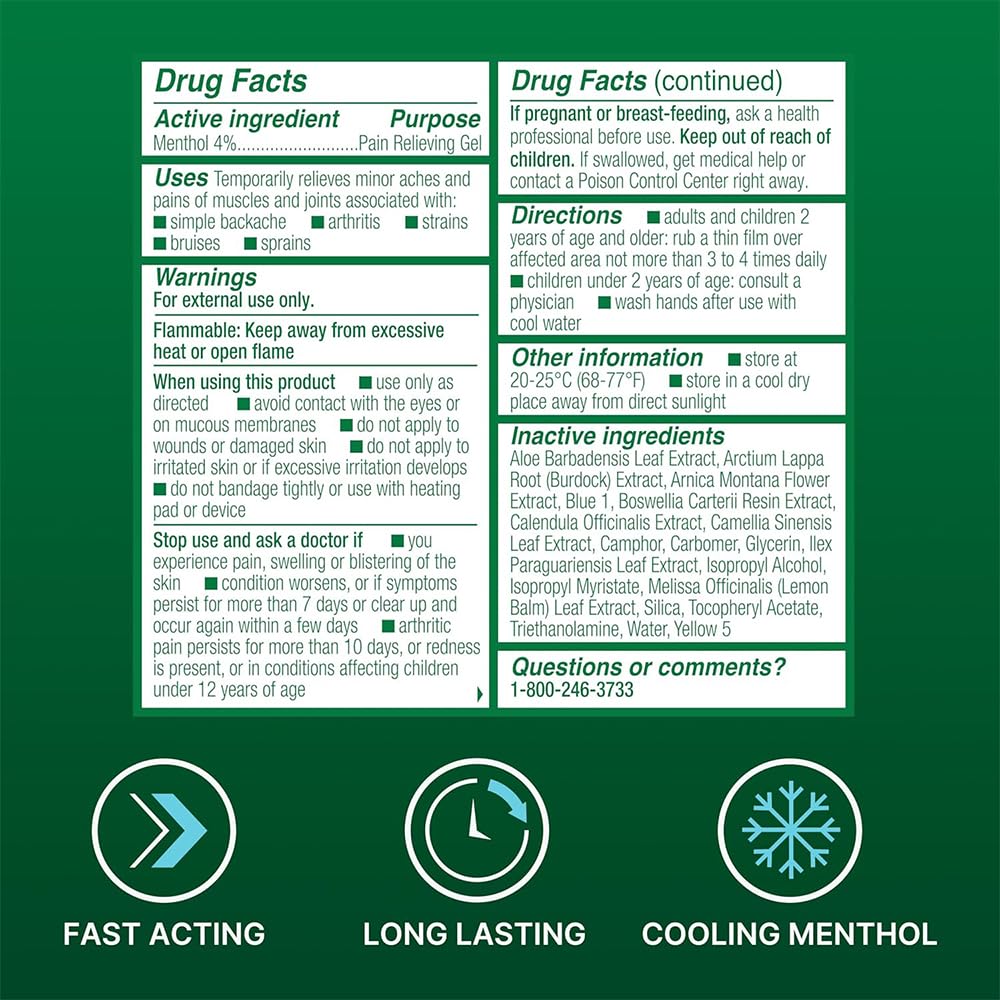 Biofreeze 13451 Roll-On Pain-Relieving Gel, 2.5 FL oz, Green Topical, Arthritis, Strains, Bruises, & Sprains (7.5 Fl Oz (Pack of 3), 3, Count) BiofreezeBuy Supplements Australia