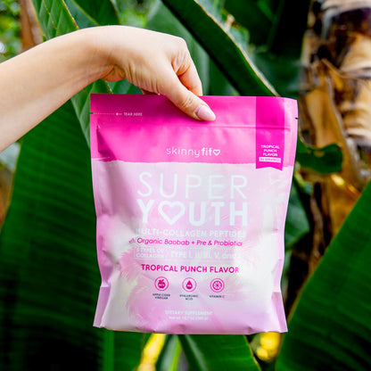 SkinnyFit Super Youth Tropical Punch Multi-Collagen Peptides + Probiotics, Baobab Fiber SkinnyFitBuy Supplements Australia