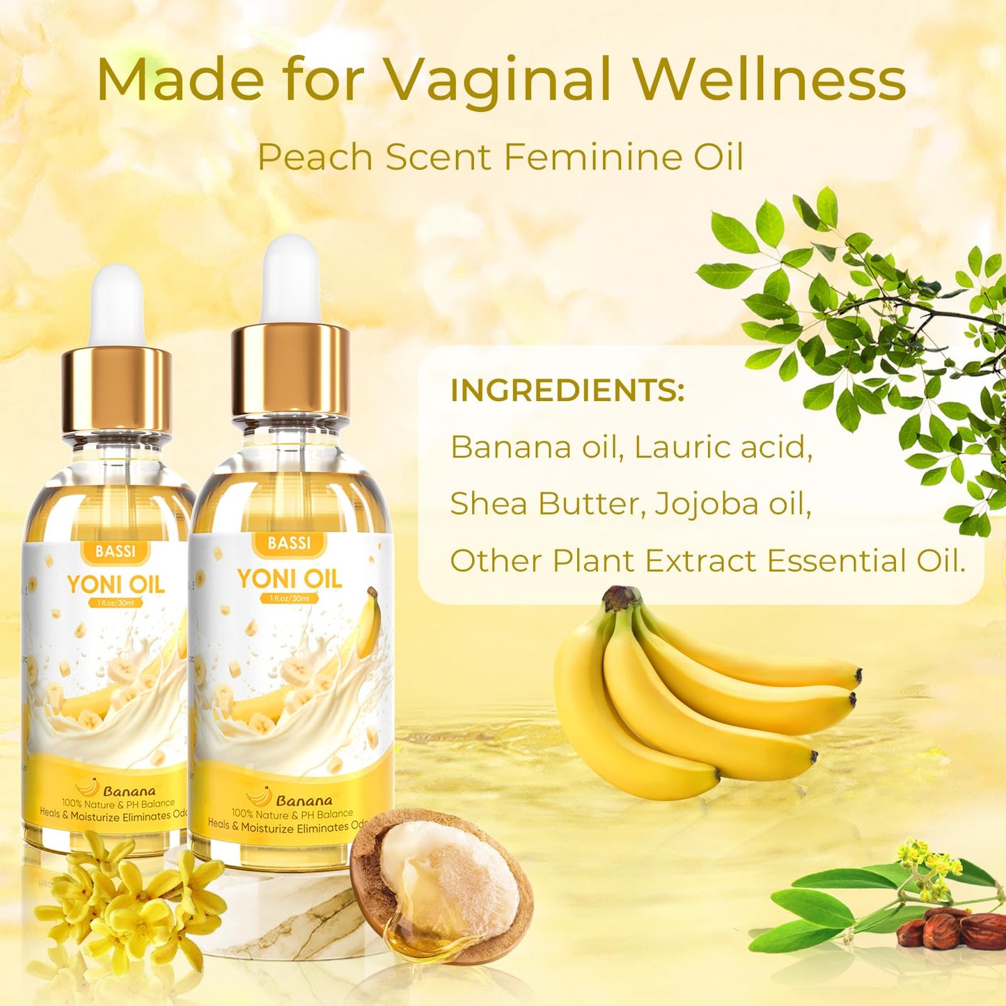 2PCS Yoni Oil Organic Feminine Oil Vaginal Moisturizer - Ph Balance for Women - Feminine Deodorant BASSIBuy Supplements Australia