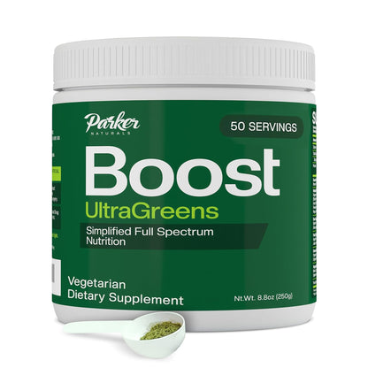 Boost UltraGreens Super Greens Powder - Organic Spirulina, Grasses & Antioxidants | Premium Superfood for Daily Energy | Detox & Whole-Body Wellness - 50 Servings Parker NaturalsBuy Supplements Australia