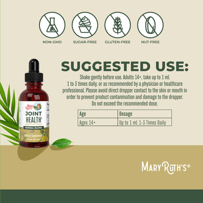 MaryRuth Organics Joint Health Liquid Extract | Four Herbal Blend Liquid Drops | Ginger Root | Licorice Root | Cats Claw | Devils Claw | Vegan | Non GMO | Alcohol Free Tincture | 30 Servings MARYRUTH'SBuy Supplements Australia