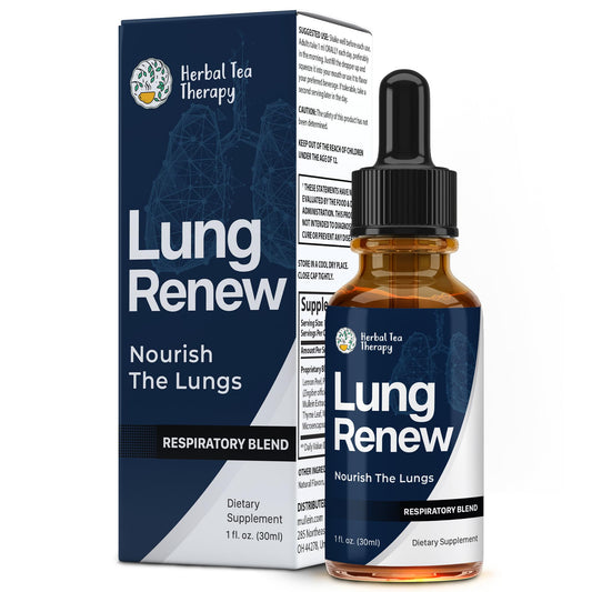 Herbal Tea Therapy Lung Renew Mullein Drops for Lungs (1 fl. oz.): Peppermint, Thyme, & Mullein Leaf Extract for Lungs Detox & Daily Respiratory Comfort - GMO-Free & Made in USA Herbal Tea TherapyBuy Supplements Australia