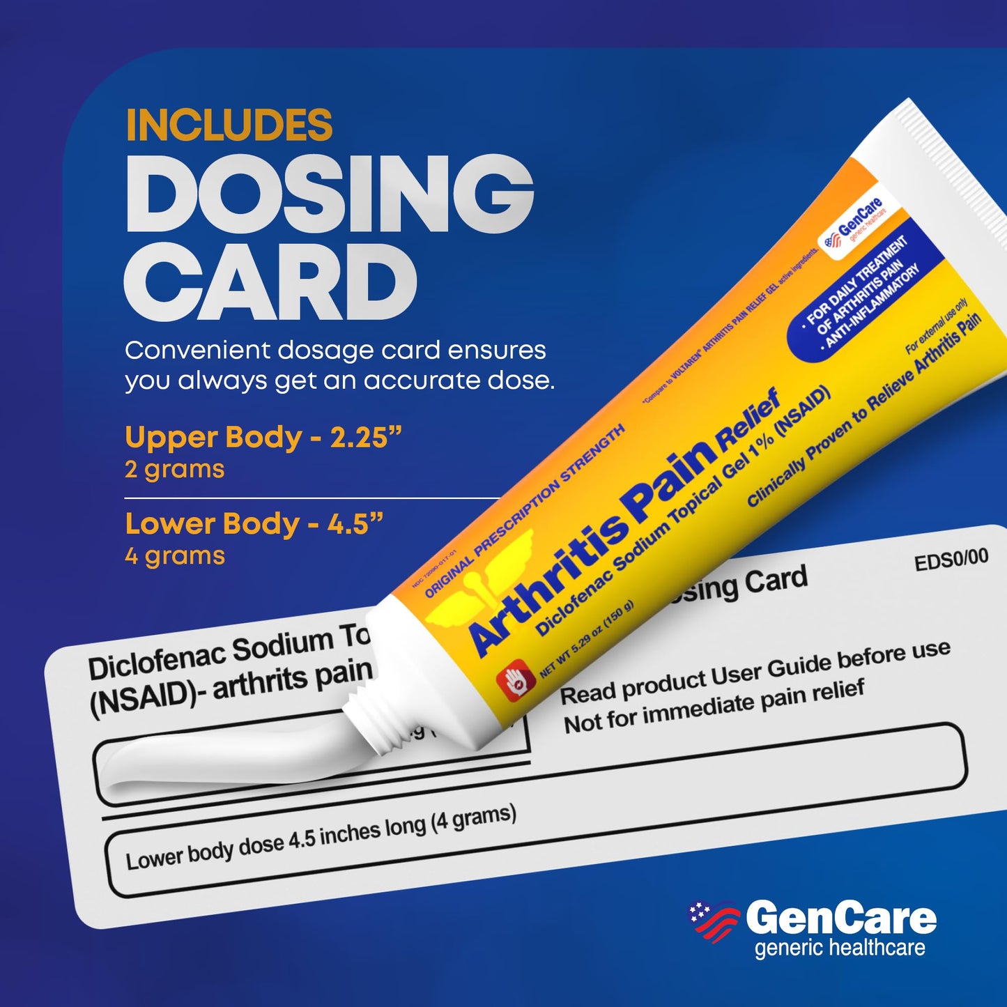 GenCare Arthritis Pain Relief Diclofenac Sodium Topical Gel 1 Percent (NSAID) - Clinically Proven Arthritis Pain Reliever - Compare to The Active Ingredient in Voltaren Gel (5.29 oz) GenCareBuy Supplements Australia
