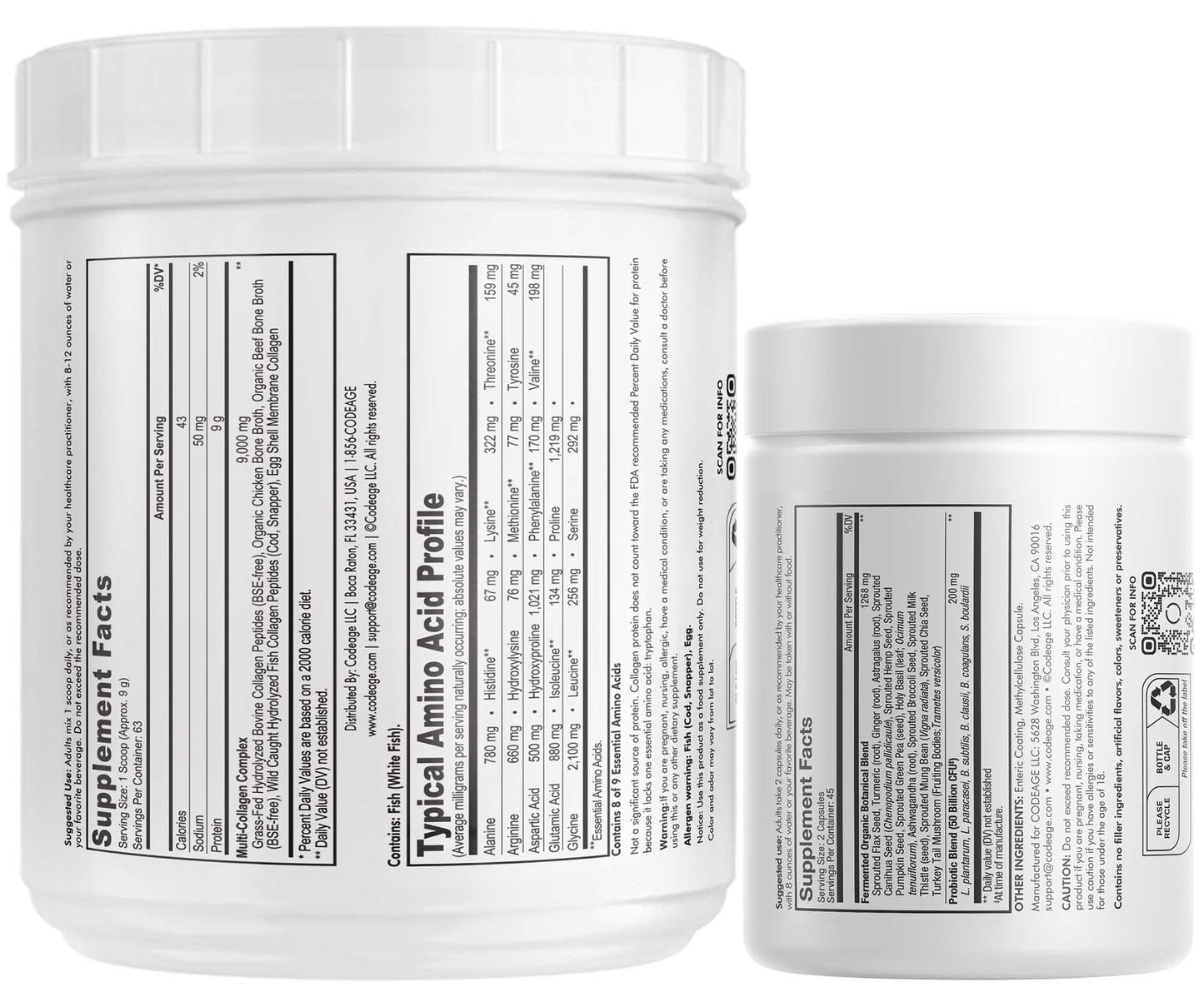 Codeage - Multi Collagen Protein + SBO Probiotics 50 Billion CFU Bundle CodeageBuy Supplements Australia