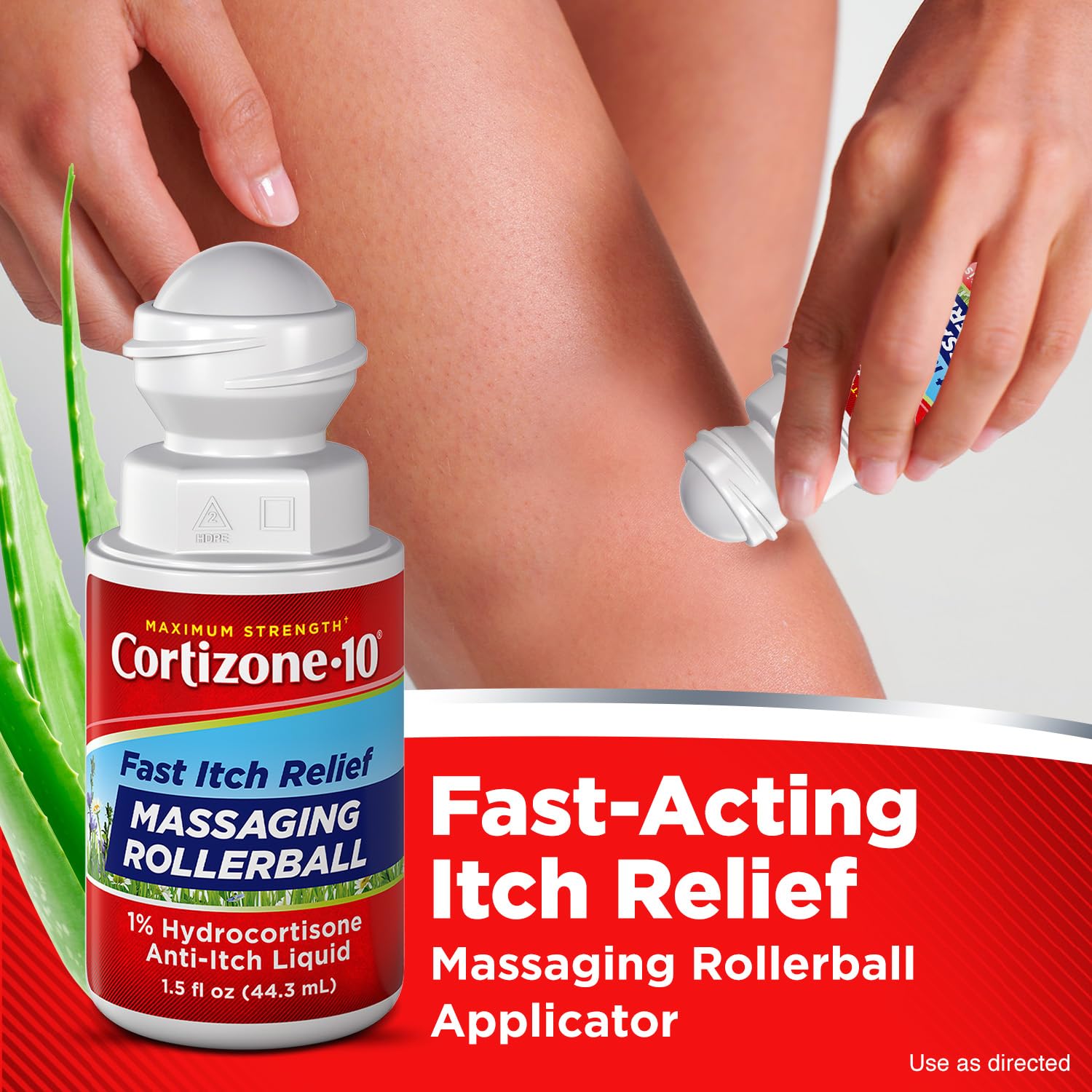 Cortizone-10 Maximum Strength Itch Relief Massaging Rollerball, 1% Hydrocortisone, Fast-Acting, Anti-Itch Liquid for Bug Bites, Rash, Eczema, Psoriasis, Poison Ivy, Oak, Sumac, 1.5 fl. oz Cortizone 10Buy Supplements Australia
