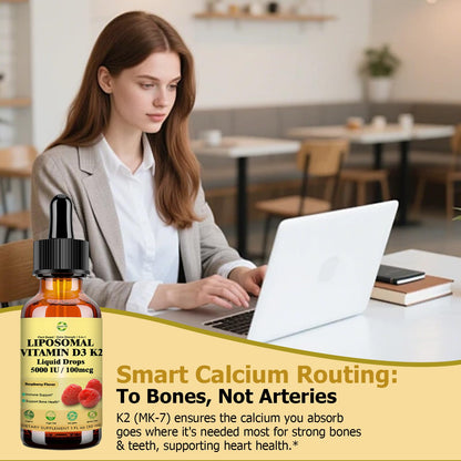 Liquid Vitamin D3 K2 Drops with Calcium Magnesium Omega3, High Potency 5-in-1 D3 K2 Vitamin 5000 IU Supplement for Bone Health, Heart Teeth & Immue, Ultra High Absorption Liposomal D3K2 Plant-Based JUIWEFKKBuy Supplements Australia