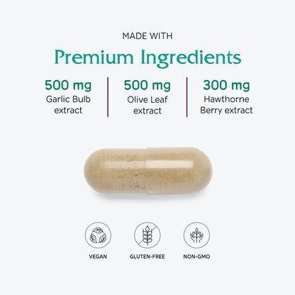 Vitanica VasoBlend - Heart Health Supplement with Folic Acid, Magnesium, CoQ10 & Terminalia Arjuna Bark - Heart Health Supplement - Consumer Line - 90 Vegan Caps VitanicaBuy Supplements Australia