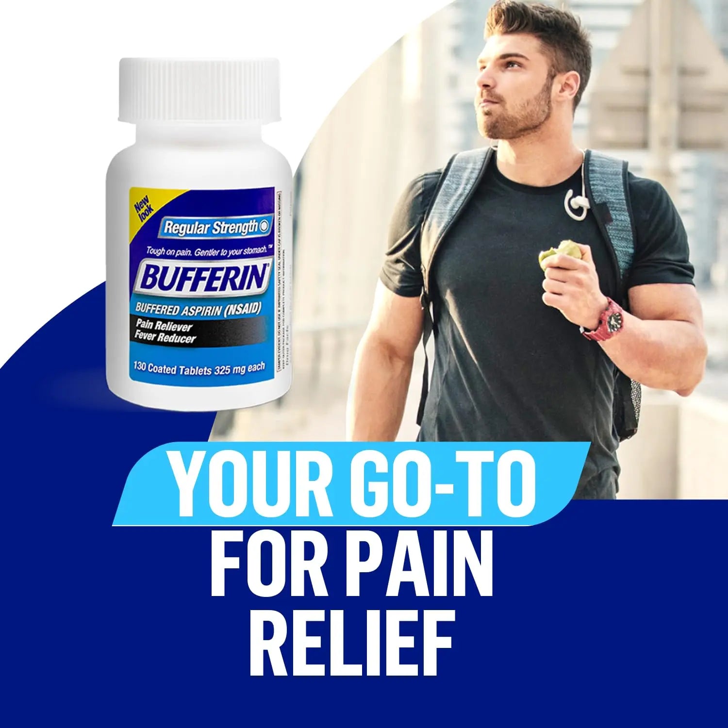 Bufferin Aspirin 325mg, Pain Reliever & Fever Reducer, with 3 Buffering Agents Relieves 7 Types of Pain: Headaches, Back Ache, Arthritis, Muscle Aches & More, for Adults, 130 Coated Tablets, 2-Pack BufferinBuy Supplements Australia