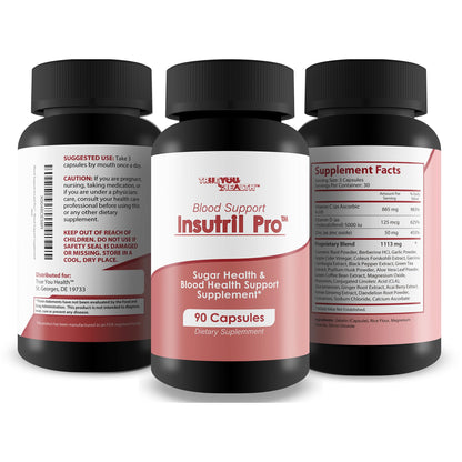 Blood Support Insutril Pro - Our Best Sugar Health & Blood Health Support Supplement - Circulatory Health Support - Blood Balance Blood Boost Blood Circulation Supplements - Health Blood Balance Pills True You HealthBuy Supplements Australia