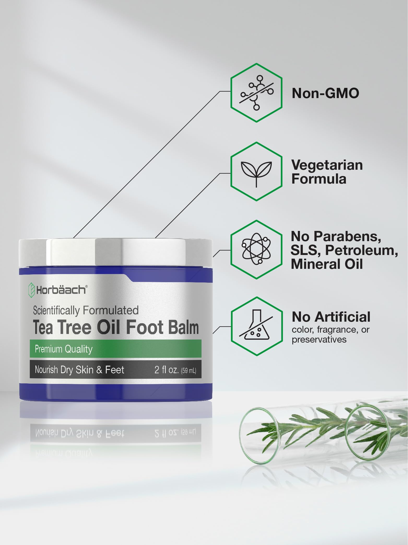 Tea Tree Oil Foot Balm | 2 oz | Moisturizes and Nourishes Dry Skin & Feet | Scientifically HorbäachBuy Supplements Australia