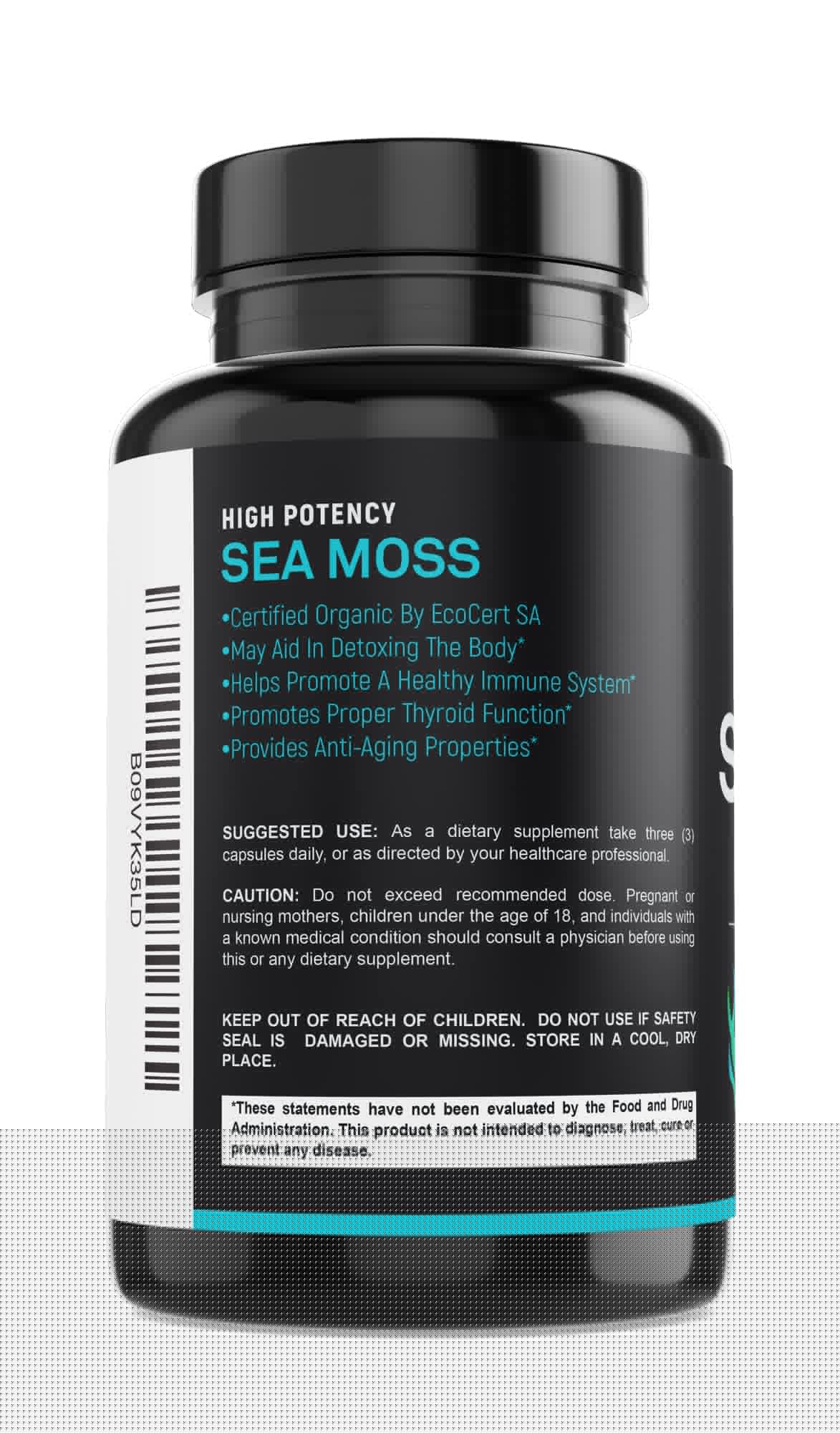 SPARTIS Certified Organic Sea Moss Capsules 2250mg Wildcrafted Irish Sea Moss Burdock Root Bladderwrack Supplement Raw Seamoss Pills & Powder (Pack of 1 at 180-Caps) SPARTISBuy Supplements Australia
