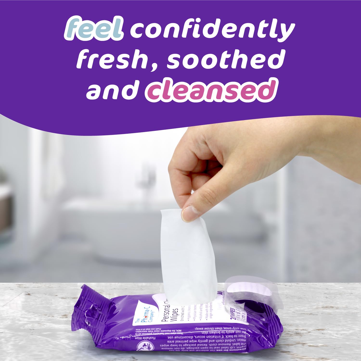 The Pharma-C Company Personal Cleansing Wipes [2 packs of 20 wipes] - Enriched with Cranberry & Aloe Vera GenericBuy Supplements Australia