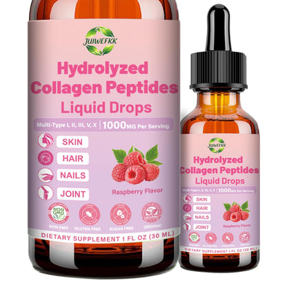 JUIWEFKK Hydrolyzed Collagen Peptides Liquid Organic Collagen Complex w. Biotin, Vitamin C & Hyaluronic Acid, Liquid Collagen Types I, II, III, IV, V for Hair, Skin, Nails & Joint Healthd JUIWEFKKBuy Supplements Australia