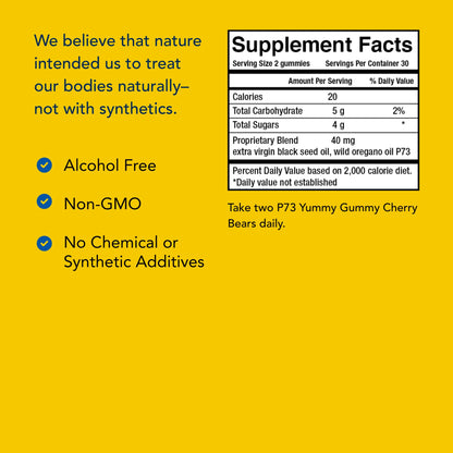 NORTH AMERICAN HERB & SPICE kid-e-kare Yummy Gummy Cherry Bears - 60 Real Cherry Gummies - Daily Immune Support for Children - With P73 Oreganol & Black Seed Oil - Non-GMO - 30 Servings NORTH AMERICAN HERB & SPICEBuy Supplements Australia