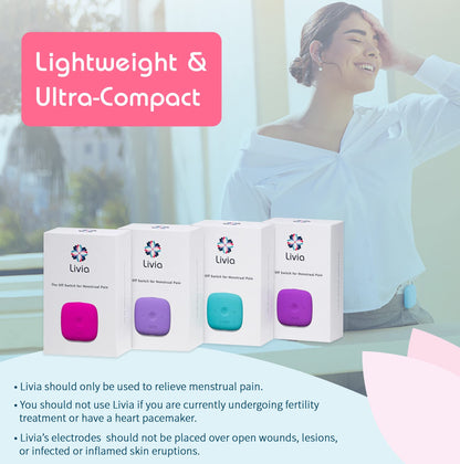 Livia Menstrual Pain Relief Device, Blue-Green - The Off Switch for Period Pain - Portable Unit LiviaBuy Supplements Australia