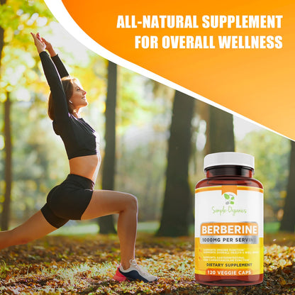 Simple-Organics Berberine 500mg (1000mg Per Serving) for Supports Healthy Immune Simple-OrganicsBuy Supplements Australia