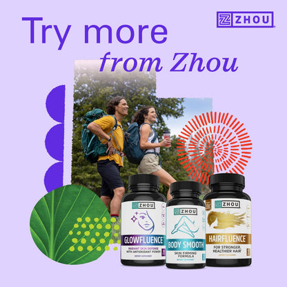 Zhou Body Smooth - Cellulite Pills for Women, Dimpless Anti Cellulite Supplement for Firm Smooth Skin with Hyaluronic Acid & Vitamin C, Skincare for Thigh, Legs, Butt, Supports Hydration - 30 Capsules ZHOUBuy Supplements Australia