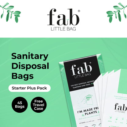 Fab Little Bag Starter Plus Pack - 45 Sanitary Disposal Bags Plus Recyclable Refill Pack Fab Little BagBuy Supplements Australia