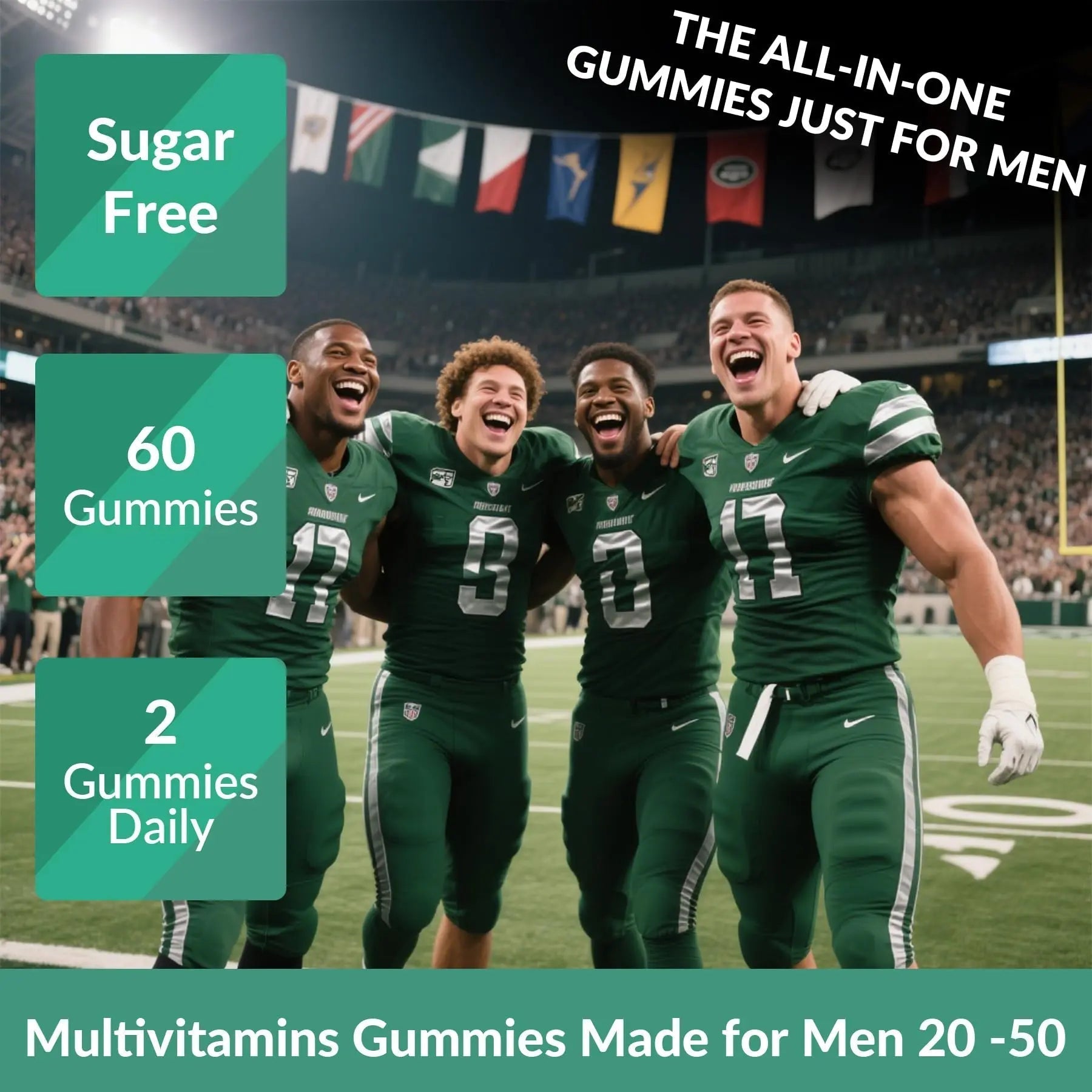 2 Pack Mens Multivitamins Gummies- Methylated Multivitamin for Men with Coq 10, Vegan Omega 3, Vitamins A C E D3 K2 B6 B12 B1 B2 Vigorintha