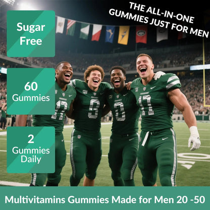 2 Pack Mens Multivitamins Gummies- Methylated Multivitamin for Men with Coq 10, Vegan Omega 3, Vitamins A C E D3 K2 B6 B12 B1 B2 Vigorintha