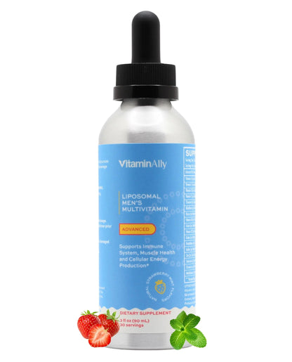 Vitaminally Liposomal Men's Liquid Multivitamin Drops | Non-GMO | Sugar Free | Gluten Free | 30 Day Supply | Vitaminally