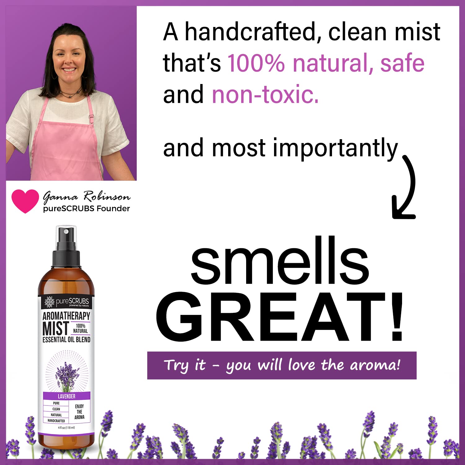 Shake, Mist & Enjoy - pureSCRUBS Premium Lavender Aromatherapy Spray Mist for Room, Body, Linens pureSCRUBSBuy Supplements Australia