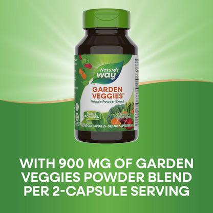 Nature's Way Garden Veggies, Veggie Powder Blend, 900 mg per 2-Capsule Serving, 60 Vegan Capsules (Packaging May Vary) Nature's WayBuy Supplements Australia