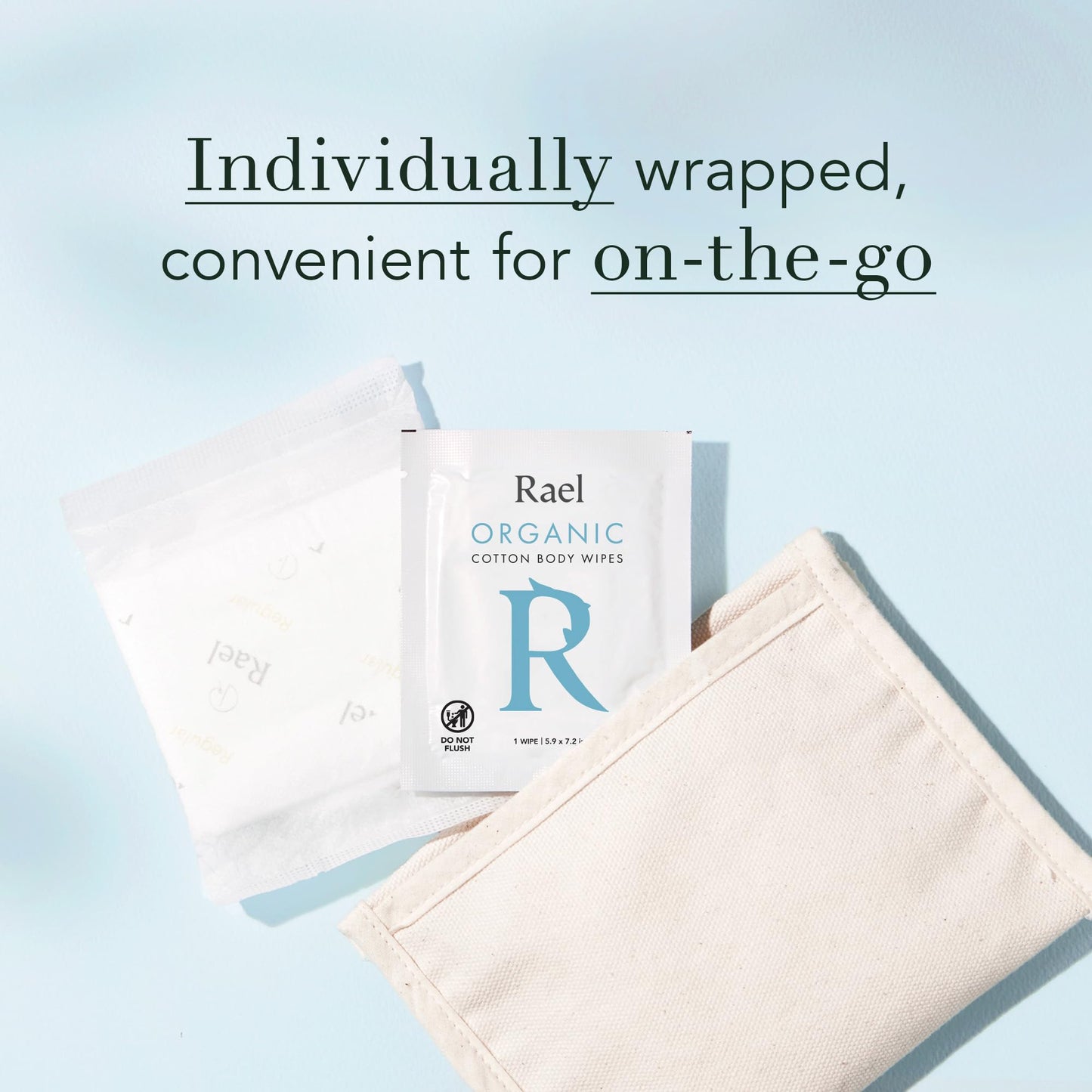 Rael Body Wipes, Organic Cotton Wipes for Women - Unscented Body Wipes, Individually Wrapped RaelBuy Supplements Australia