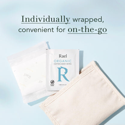 Rael Body Wipes, Organic Cotton Wipes for Women - Unscented Body Wipes, Individually Wrapped RaelBuy Supplements Australia