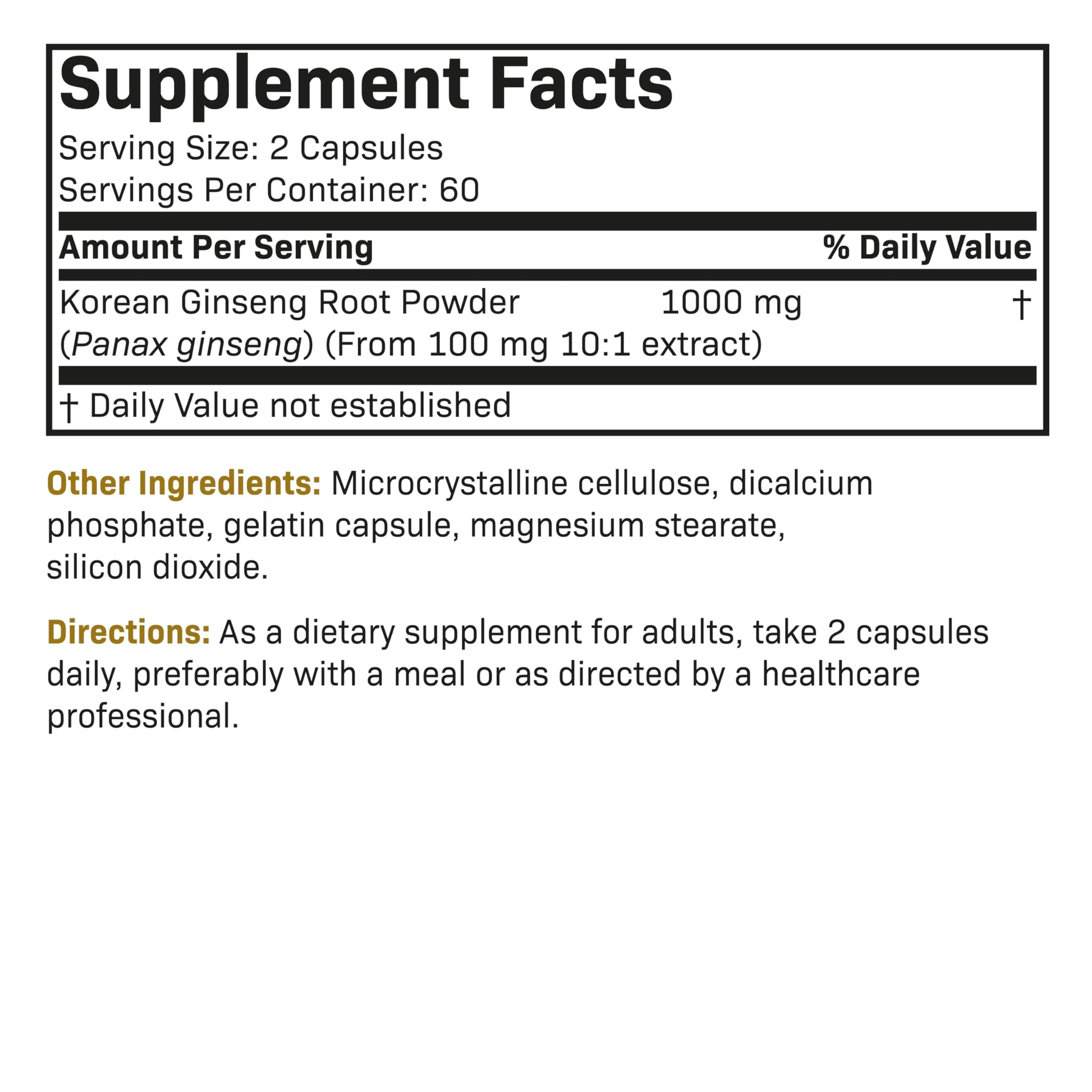 Futurebiotics Korean Panax Ginseng 1000 MG Per Serving Energy, Memory & Brain Health FuturebioticsBuy Supplements Australia