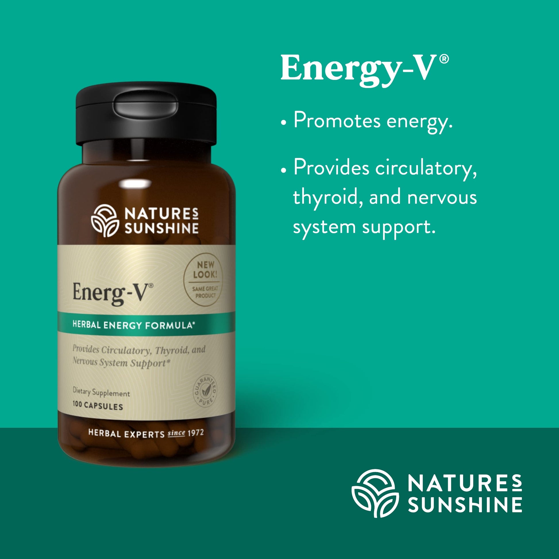 Nature's Sunshine Energ-V - Herbal Blend to Support Energy Levels (100 Capsules) Nature's SunshineBuy Supplements Australia