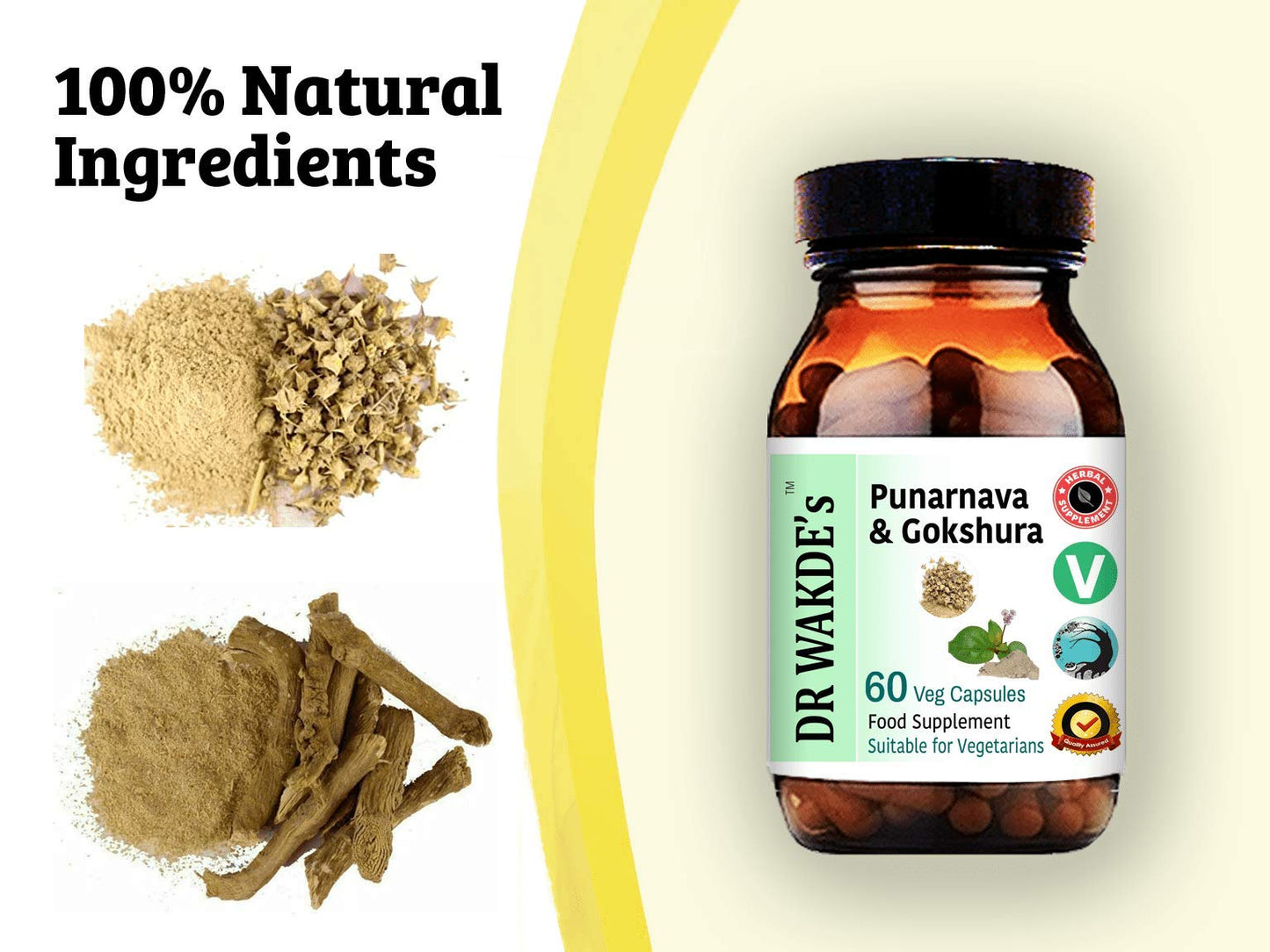 DR WAKDE's Punarnava & Gokshura Capsules (60 Veg Caps, Promotes Healthy Urinary Flush, Ayurvedic Supplement, Vegan, Herbal, All Natural, Made in UK) DR WAKDE'sBuy Supplements Australia