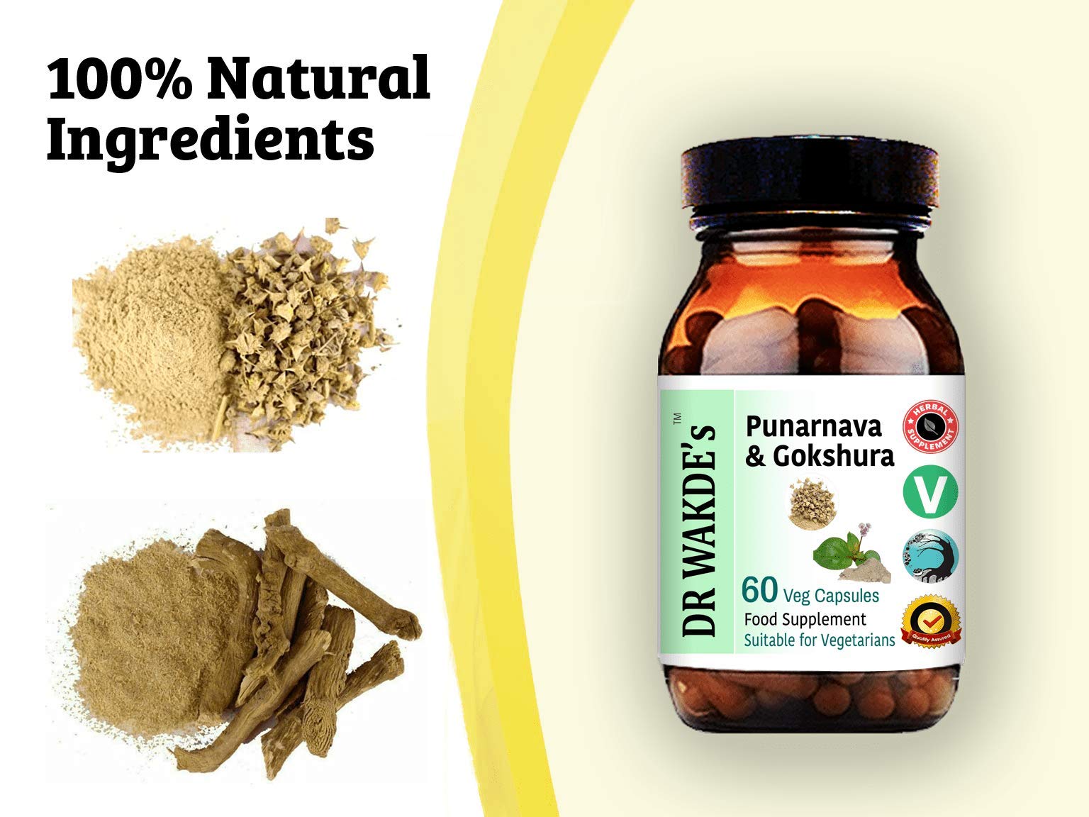 DR WAKDE's Punarnava & Gokshura Capsules (60 Veg Caps, Promotes Healthy Urinary Flush, Ayurvedic Supplement, Vegan, Herbal, All Natural, Made in UK) DR WAKDE'sBuy Supplements Australia