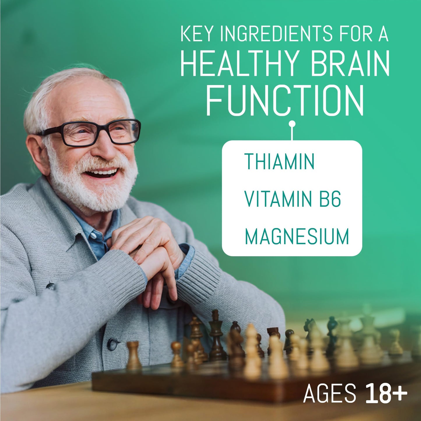 FITINA Brain Supplement with Vitamin B6 & Thiamine for Memory, Focus and Cognitive Support | High-Dose B Vitamins for Nervous System Brain Health, Daily Formula for Adults, 60 Tablets (1-Pack) FitinaBuy Supplements Australia